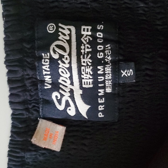 Vintage Superdry Navy Dainty Floral Bandeau Mini Dress Size Extra Small Viscose - Picture 8 of 12